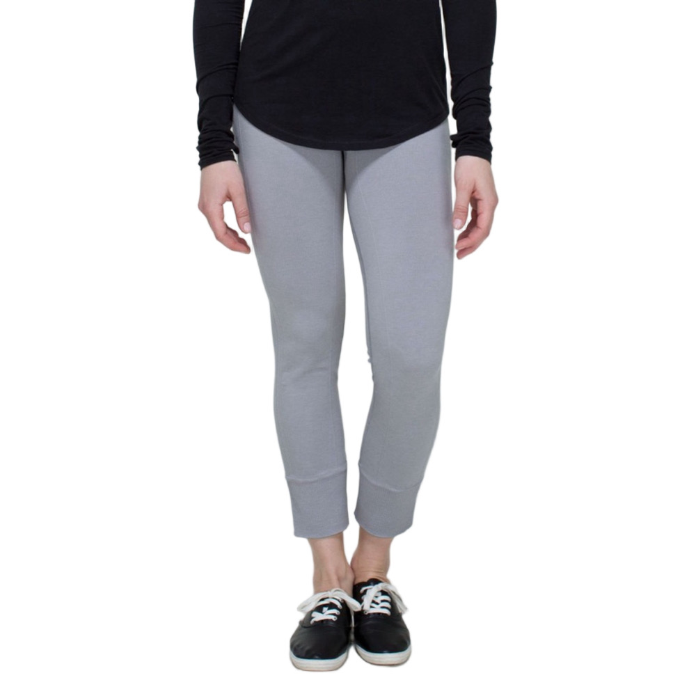 Lululemon Ebb To Street Pant Heathered Medium Grey Seamless Cropped Leggings